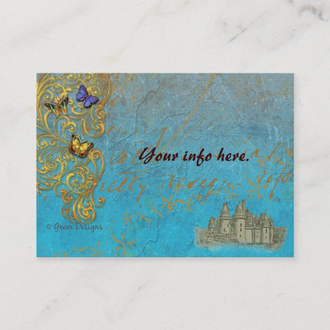 Fantasy Castle Business Cards/ Tafelkarten Platzkarte (Vorderseite)