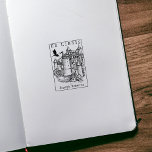 Fantasy Castle Dragon, Vintages Ex Libris Buch Gummistempel<br><div class="desc">Die Briefmarke "Ex Libris" aus Gummi verfügt über eine Burg mit Drache und individuelle Name.</div>