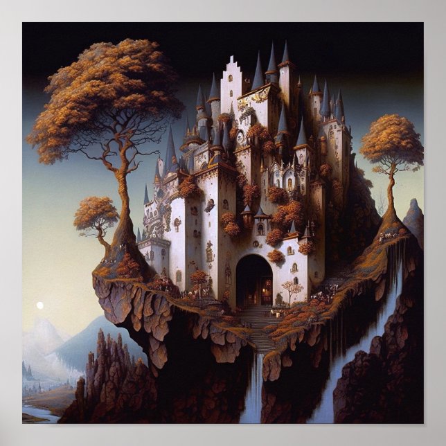 Fantasy Castle Fantasy Kunst, Dichtung und Musik Poster (Vorne)