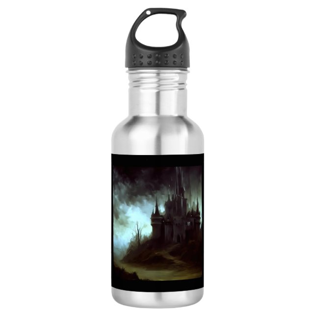 Fantasy Castle Furchteinflößende Landschaft 1 Edelstahlflasche (Vorderseite)