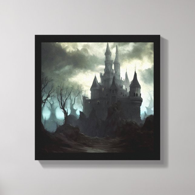 Fantasy Castle Furchteinflößende Landschaft 2 Leinwanddruck (Vorderseite)