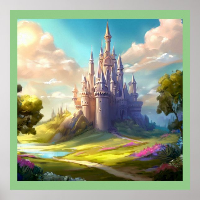 Fantasy Castle Happy Landschaft 2 Poster (Vorne)