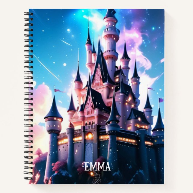 Fantasy Castle Individuelle Name Notizbuch (Vorderseite)