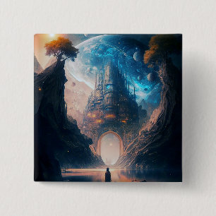 Fantasy Castle Landschaft Button