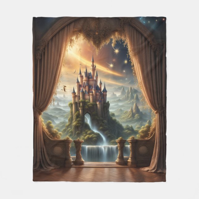 Fantasy Castle Sherpa Blanket Fleecedecke (Vorderseite)