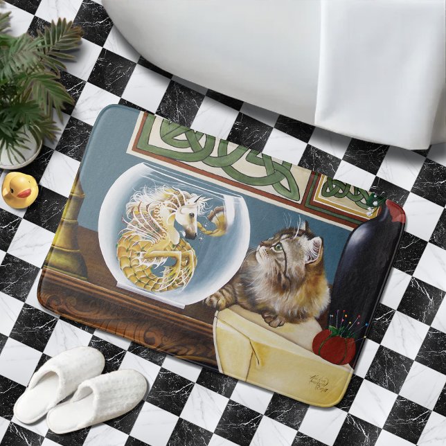 Fantasy Cat Sea Horse Badematte (Von Creator hochgeladen)