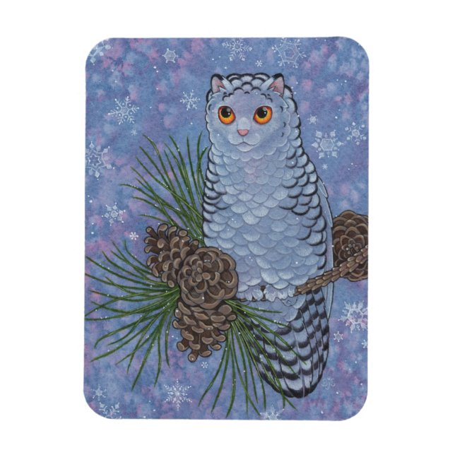 Fantasy Cats Oracle Affirmation - Winter Magnet (Vertikal)