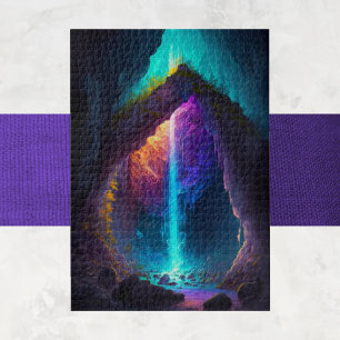 Fantasy Cave Waterfall AI generiert