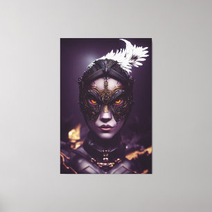 Fantasy Character Girl Hawk in Maske Leinwanddruck