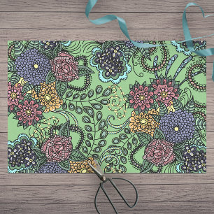 Fantasy Charming Farbenfrohe Blume im Detail Doodl Seidenpapier