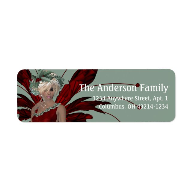 Fantasy Christmas Fairy Address Label - blonde (Vorne)