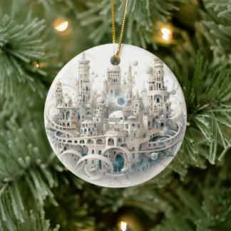 Fantasy City gesteinigt Glas Keramik Baum Dekorati Keramik Ornament