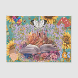 Fantasy Clipart Collage Castle Butterfly Seidenpapier