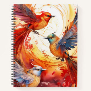 Fantasy Colorful Bird-Notebook Notizbuch
