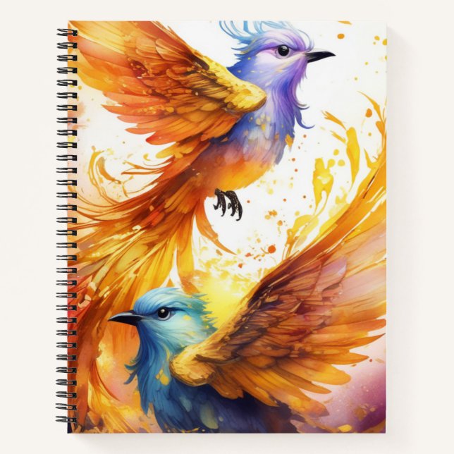 Fantasy Colorful Bird-Notebook Notizbuch (Vorderseite)
