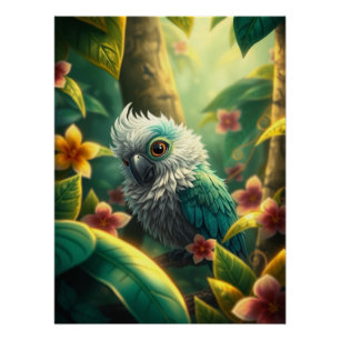 Fantasy Colorful Parrot Poster