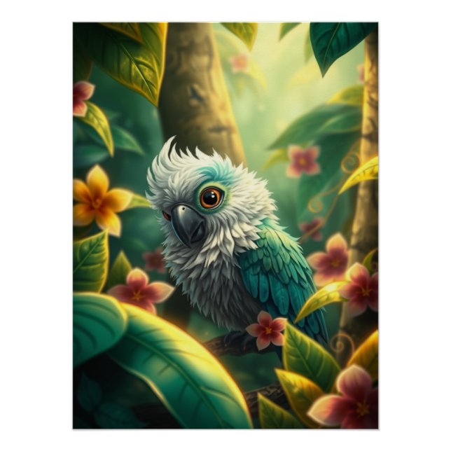 Fantasy Colorful Parrot Poster (Vorderseite)