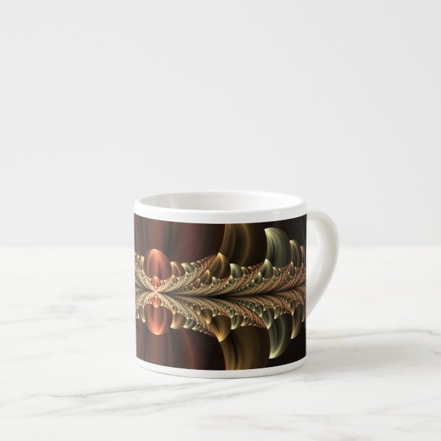 Fantasy Construction Shiny Abstrakt Fraktal Art Espressotasse (Vorderseite Rechts)