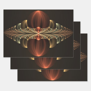 Fantasy Construction Shiny Abstrakt Fraktal Art Geschenkpapier Set