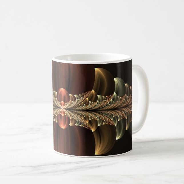 Fantasy Construction Shiny Abstrakt Fraktal Art Kaffeetasse (VorderseiteRechts)