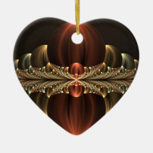 Fantasy Construction Shiny Abstraktes Fraktal Herz Keramik Ornament