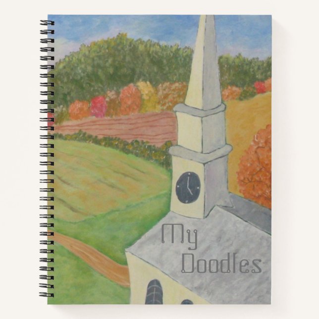 Fantasy Countryside Doodle Notizbuch (Vorderseite)