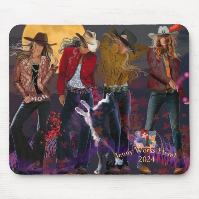 Fantasy Cowgirl, Personalisiertes Logo, Mousepad (Vorne)