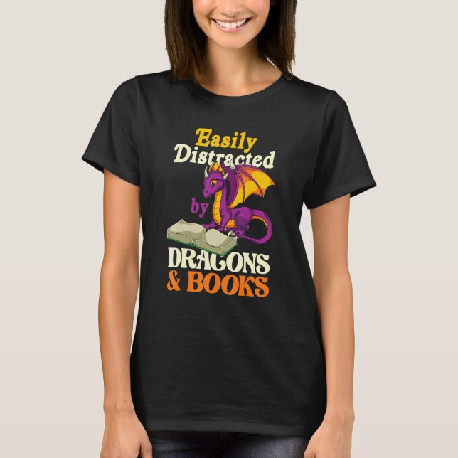 Fantasy Creature Librarian Book Reading Book Drag T-Shirt (Vorderseite)