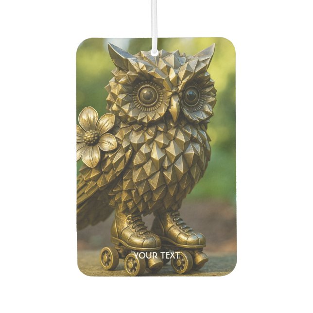 Fantasy Cute Brass Owl Skates Autolufterfrischer (Vorderseite)