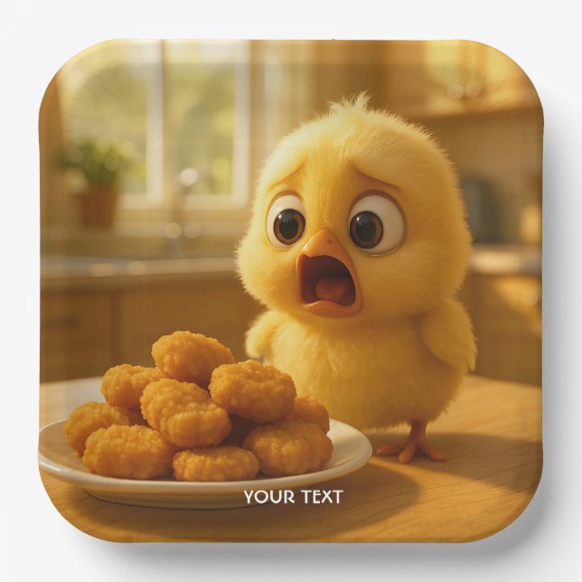 Fantasy Cute Chicken Nuggets Baby Pappteller (Vorderseite)