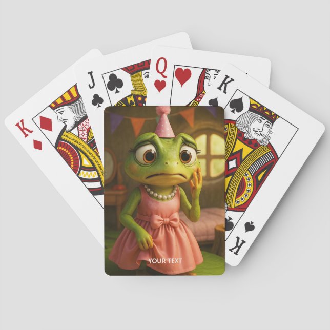 Fantasy Cute Frog Girl Party Spielkarten (Rückseite)