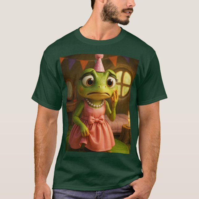 Fantasy Cute Frog Girl Party T-Shirt (Vorderseite)