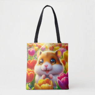 Fantasy Cute Happy Hamster Tulips Tasche