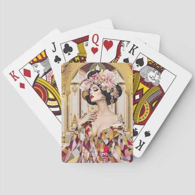 Fantasy Cute Lady Art Deco Spielkarten (Rückseite)