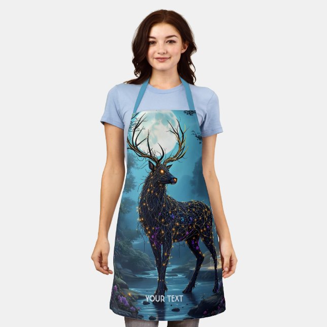 Fantasy Cute Moon Deer Night Schürze (Getragen)