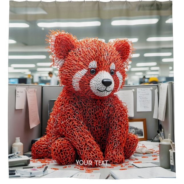 Fantasy Cute Paper Clip Bear Duschvorhang (Vorderseite)