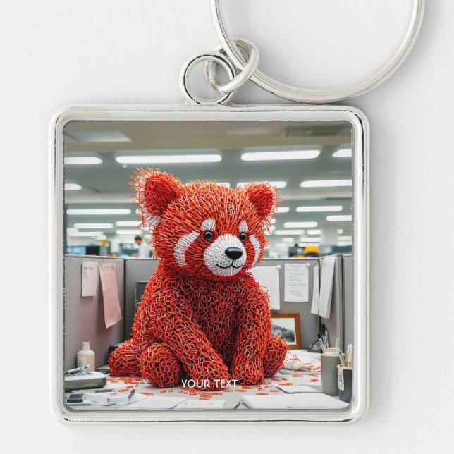 Fantasy Cute Paper Clip Bear Schlüsselanhänger (Vorne)