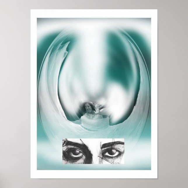 Fantasy Dame and eyes art Poster (Vorne)