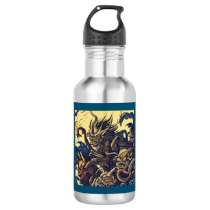 Fantasy-Dämonen - Holzschnitt 4 Edelstahlflasche