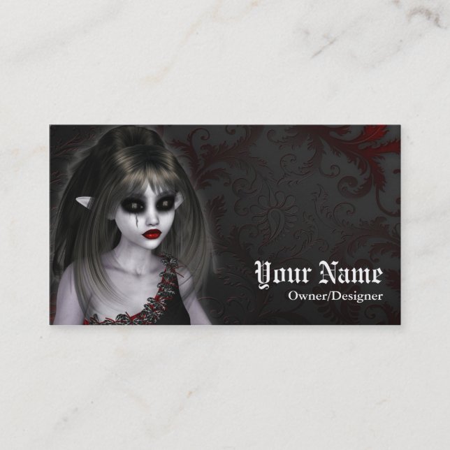 Fantasy Dark Gothic Dead Fairy Business Card Visitenkarte (Vorderseite)