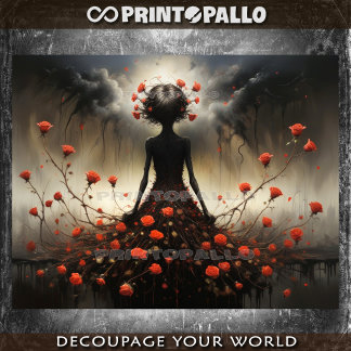 Fantasy Dark Lady of Roses Seidenpapier