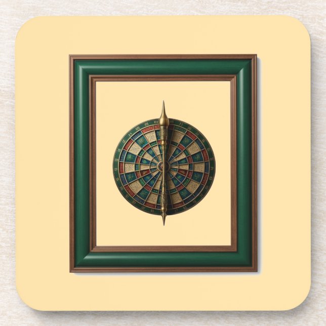 Fantasy-Dartboard mit futuristischem Dart Getränkeuntersetzer (Vorderseite)