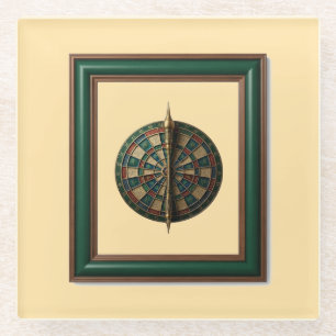 Fantasy-Dartboard mit futuristischem Dart Glasuntersetzer