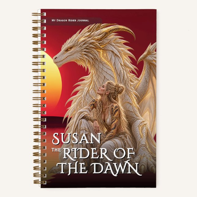 Fantasy-Dawn-Drache-mythisches-Abenteuer Notizbuch (Vorderseite)