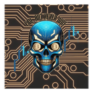 Fantasy-Design Krypto-Btc Motivation Blau Fotodruck