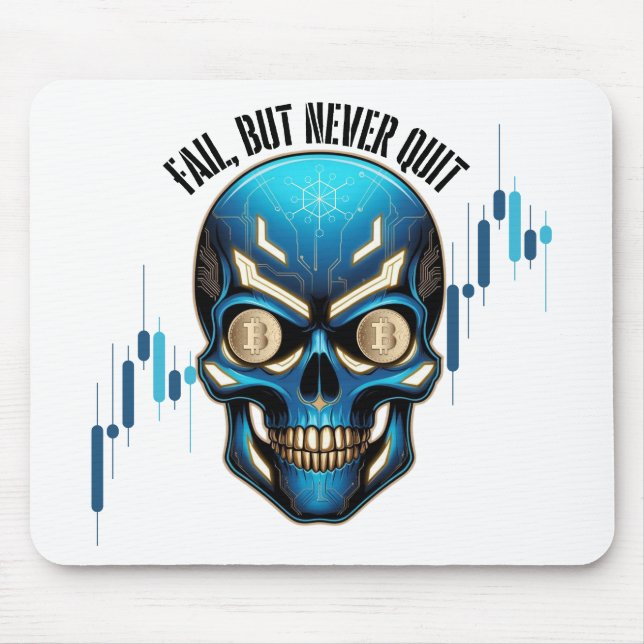 Fantasy-Design | Krypto-Btc | Motivation | Blau Mousepad (Vorne)