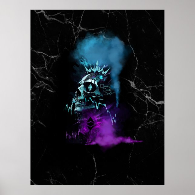 Fantasy-Design | Kryptowährung | Ethereum-Marmor Poster (Vorne)