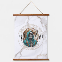 Fantasy Design Marble | Grim Reaper | Motivation Wandteppich Mit Holzrahmen