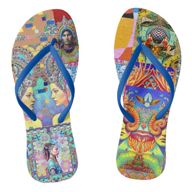 FANTASY DESIGNER COLLAGE FLIP FLOPS (Fußbett)