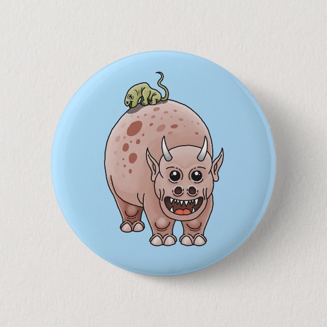 Fantasy-Dinosaurier Button (Vorderseite)